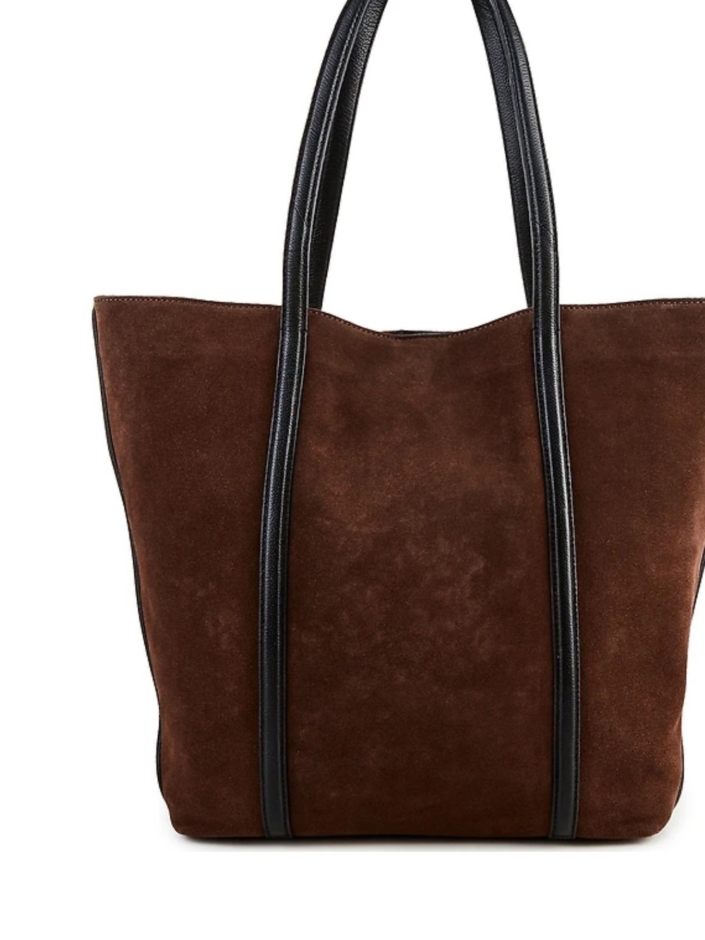ANTONIO MELANI Brown Suede Tote with Black Trim